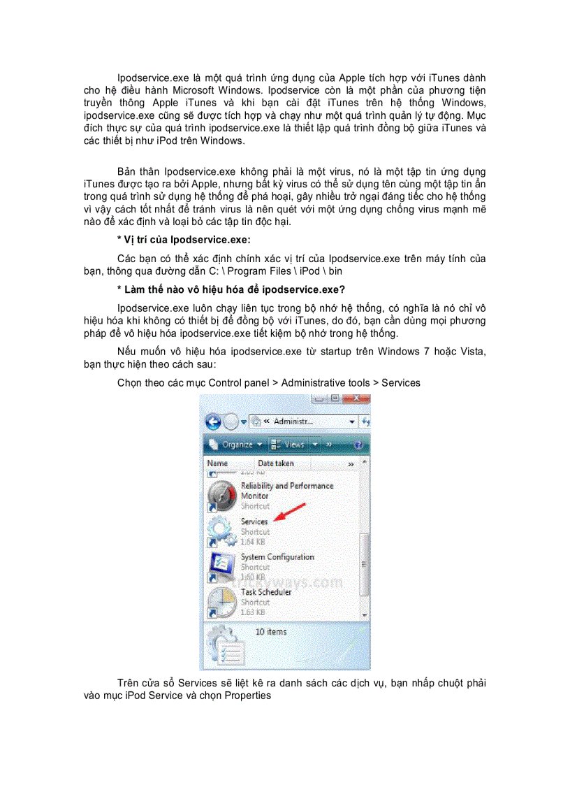 Bạn biết gì về quá trình iPodService trong windows
