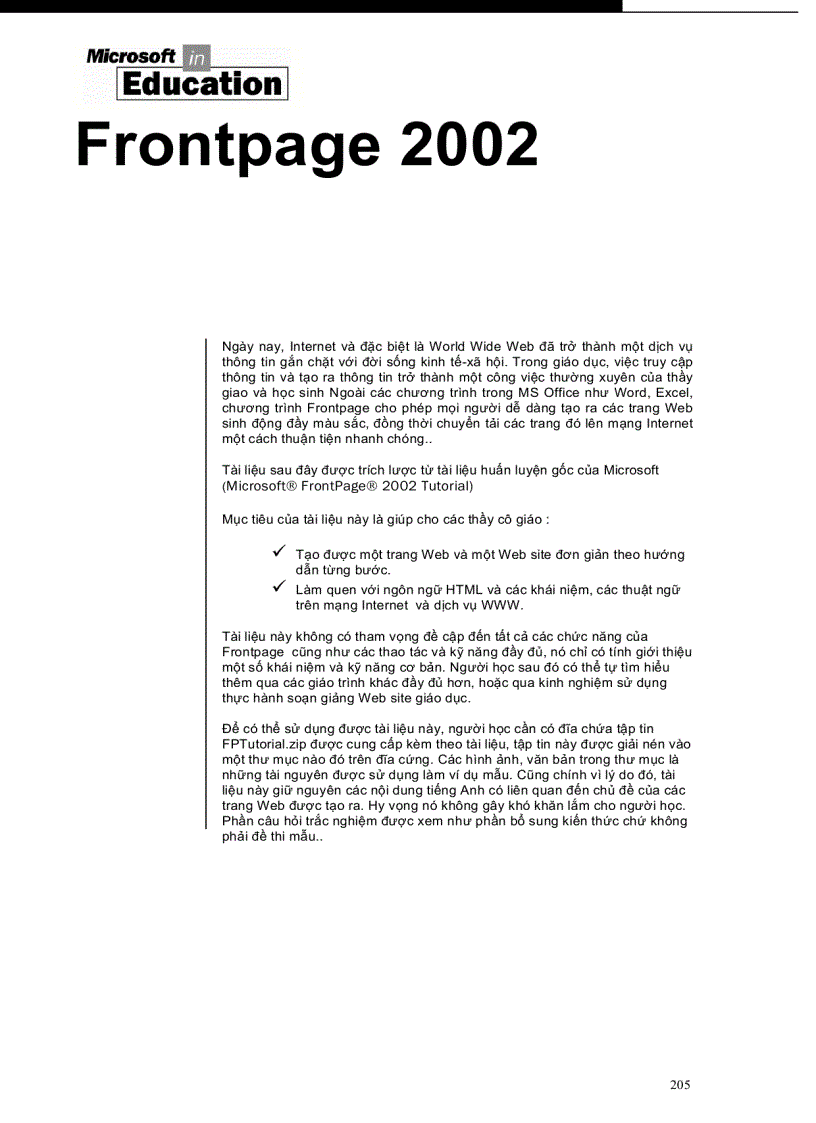 Microsoft Frontpage 2002 toàn tập