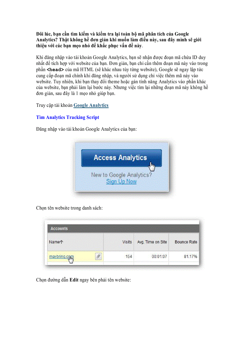 Thủ thuật tìm mã Google Analytics Tracking Code