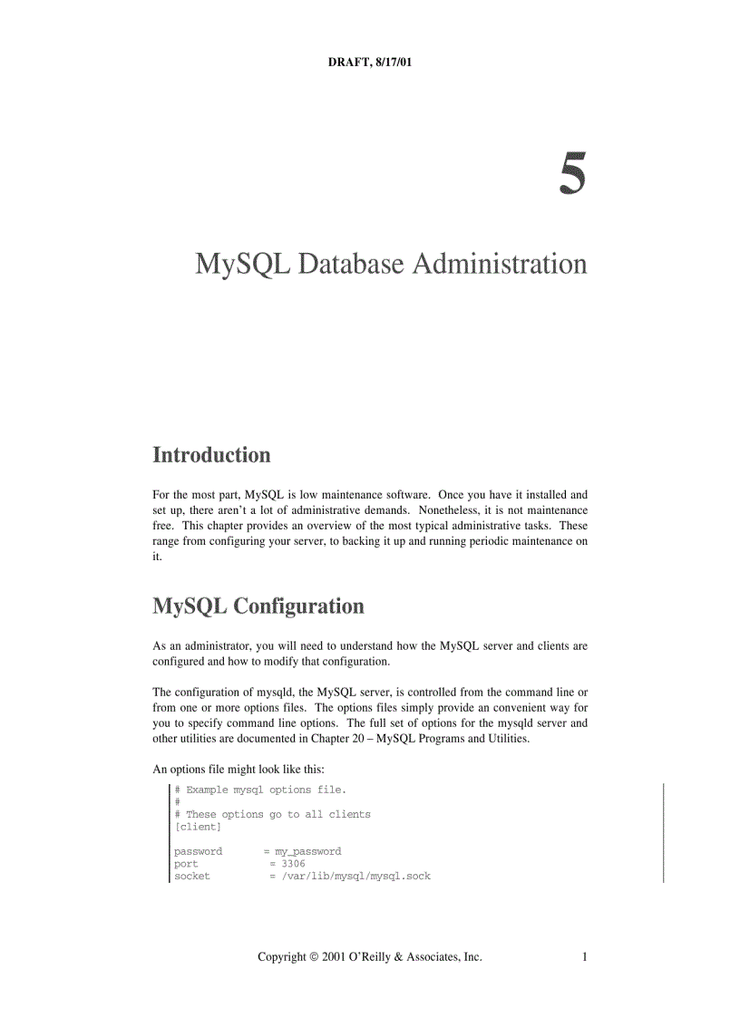 MySQL Database Administration