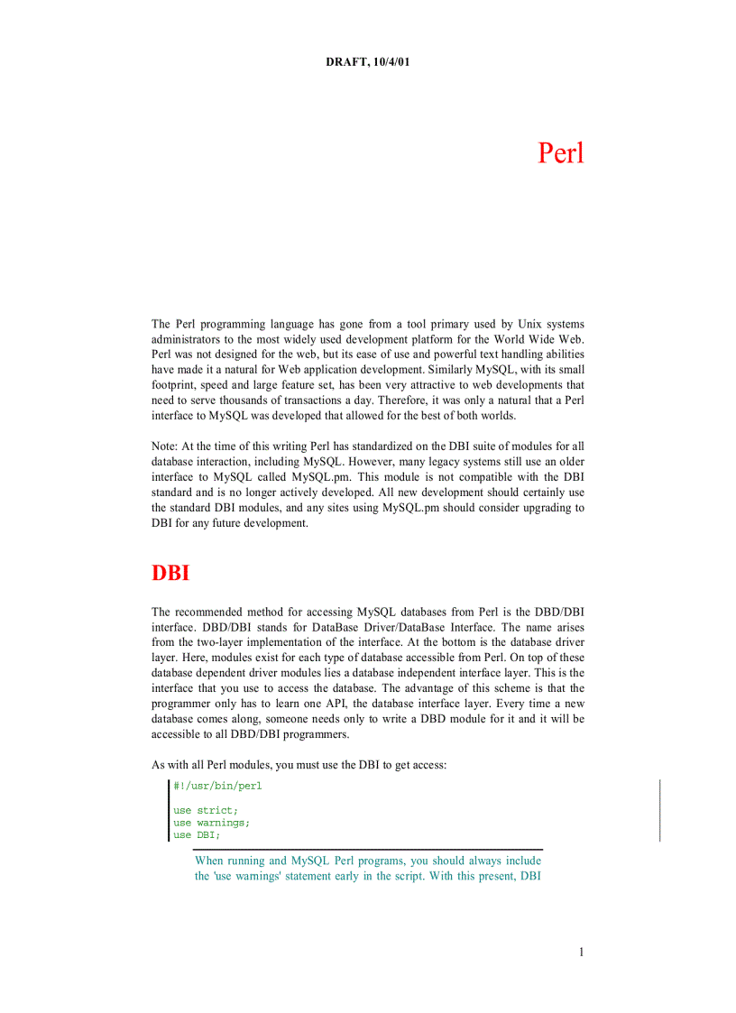 Perl Mysql