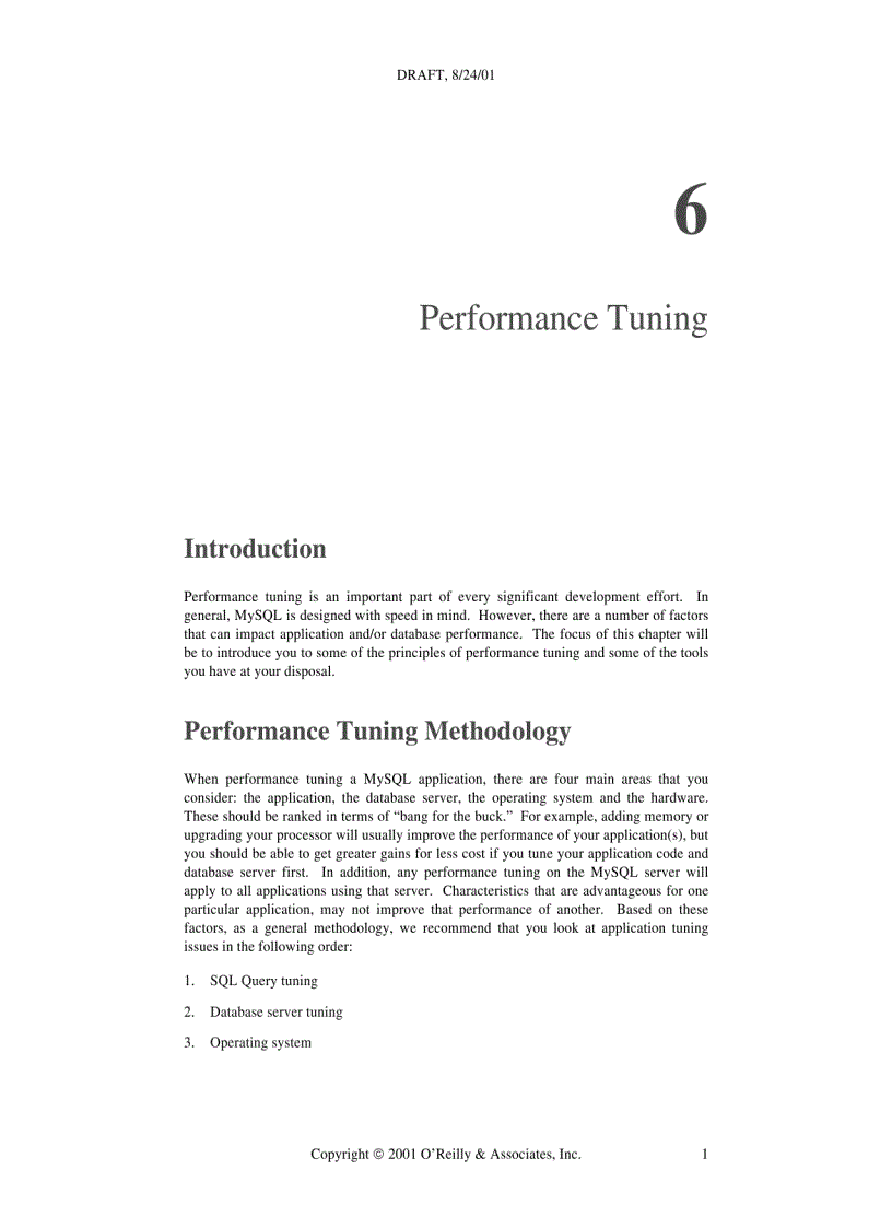 Performance Tuning