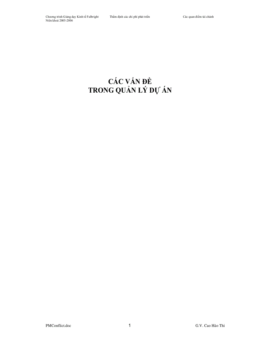 Các vấn đề trong quản lý dự án