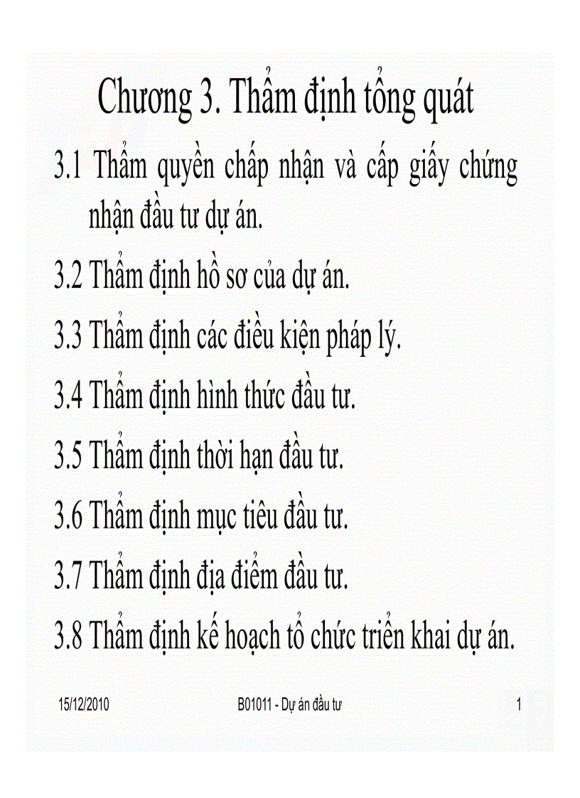 Thẩm định tổng quát