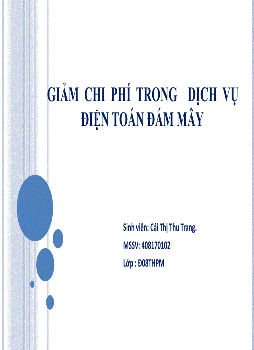 Giảm chi phí trong dịch vụ điện toán đám mây