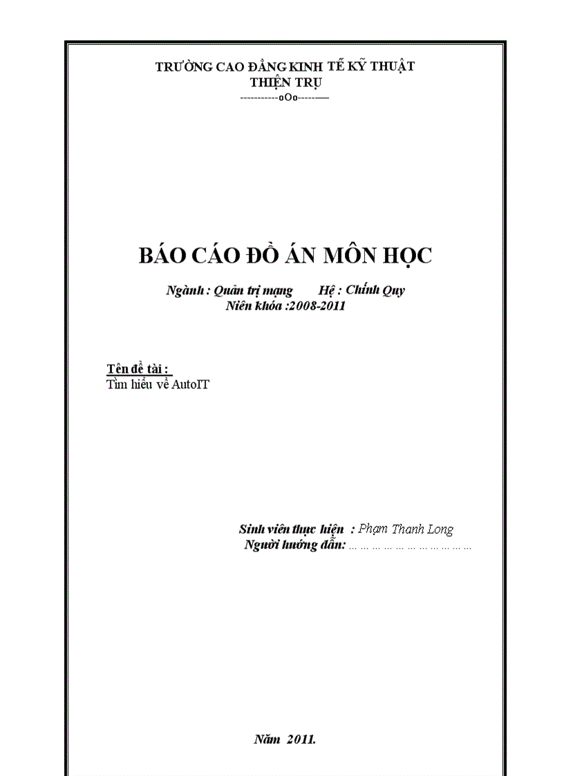 Báo cáo đồ án môn học quản trị mạng