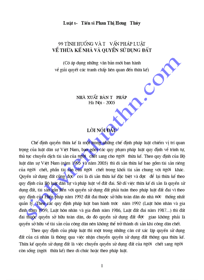 99 tình huống tư vấn pháp luật về thừa kế nhà và quyền sử dụng đất