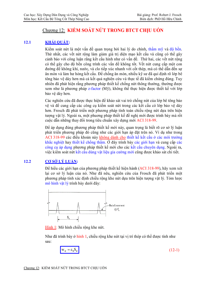 Tài liệu nâng cao Kiểm soát n ứt trong btct chịu uốn
