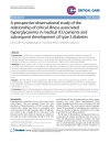 Báo cáo y học A prospective observational study of the relationship of critical illness associated hyperglycaemia in medical ICU patients and subsequent development of type 2 diabetes