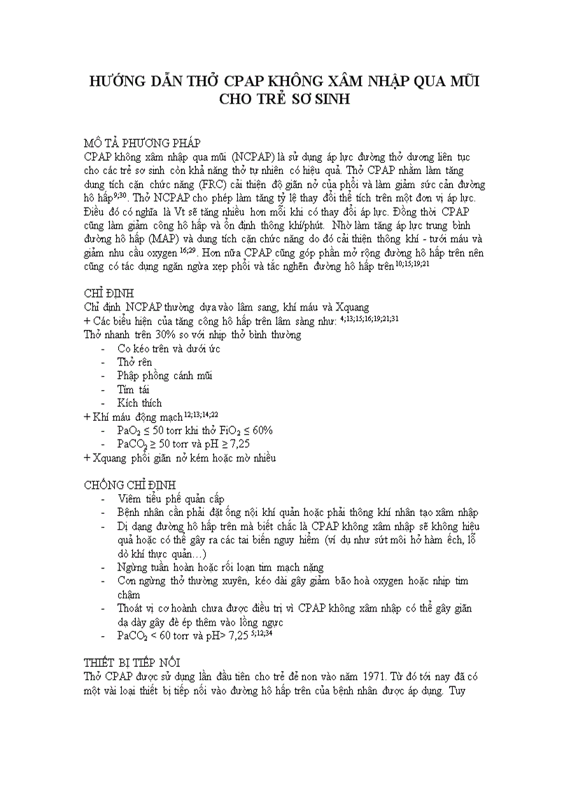 Hướng dẫn thở cpap không xâm nhập qua mũi cho trẻ sơ sinh
