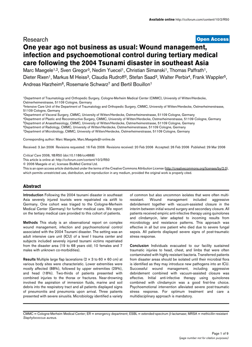 Báo cáo khoa học Effect of the medical emergency team on long term mortality following major surgery