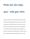 Phân bổ vốn hiệu quả một góc nhìn