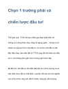 Chọn 1 trường phái và chiến lược đầu tư