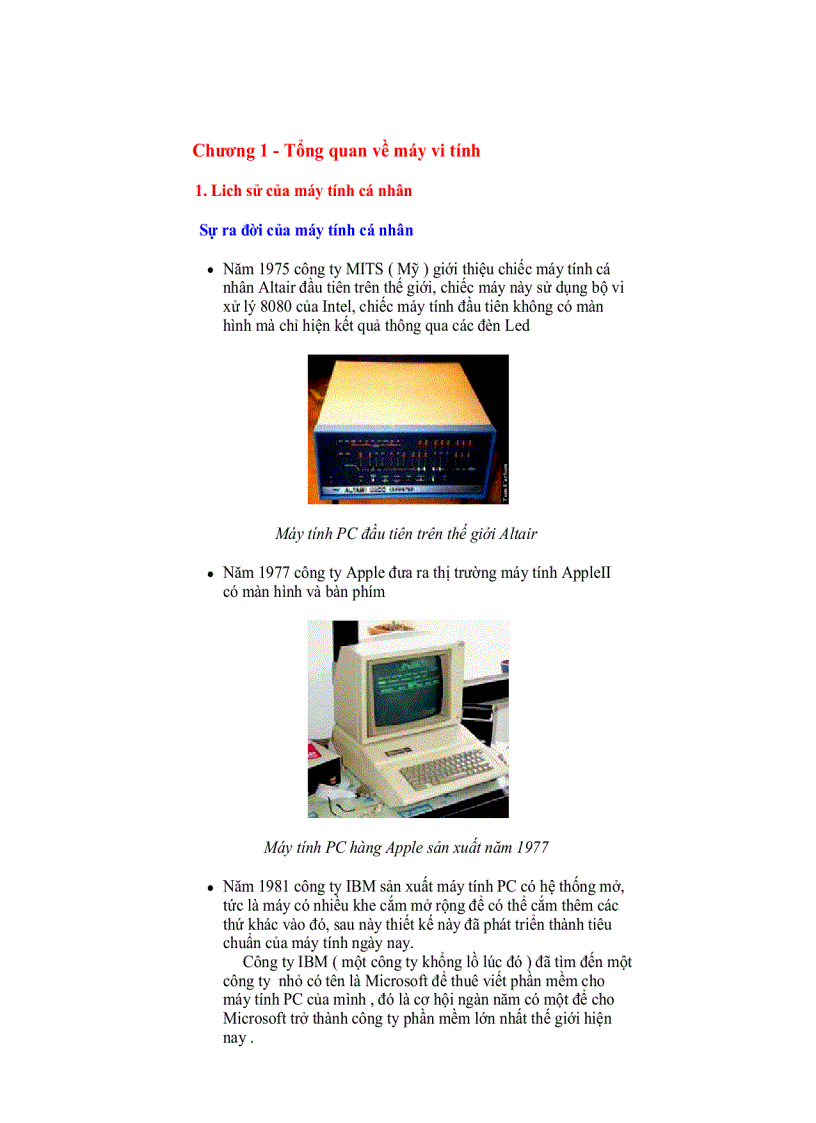 Tổng quan về máy vi tính