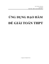 Ứng dụng đạo hàm để giải toán THPT