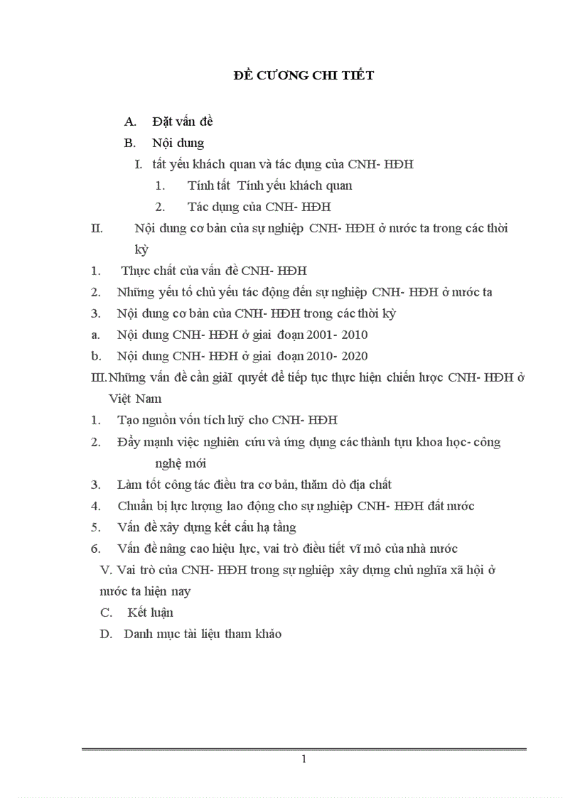 CNH HĐH và vai trò của nó trong quá trình tiến lên CNXH ở nước ta 1
