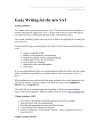 Essay Writing for the new SAT Scoring guidelines