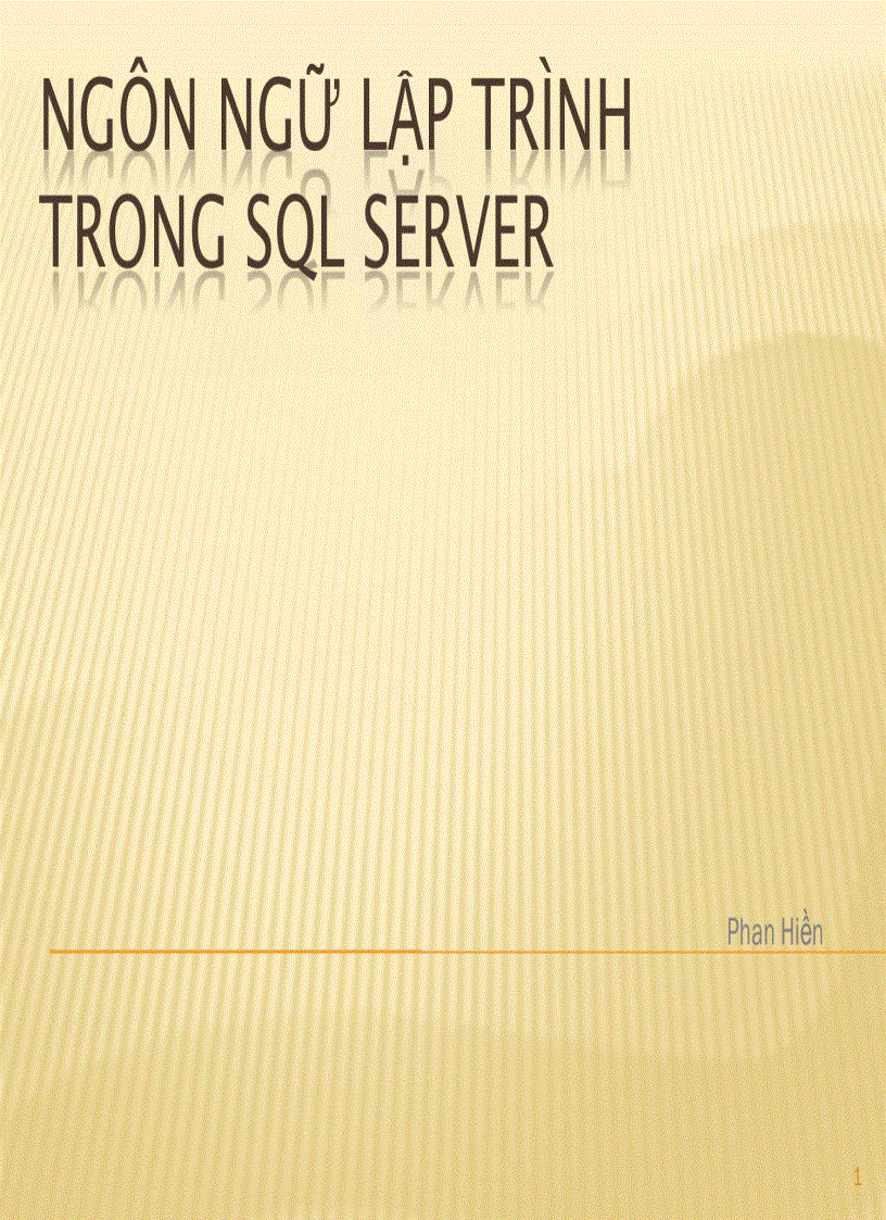 Lập trình sql