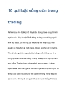 10 qui luật sống còn trong trading