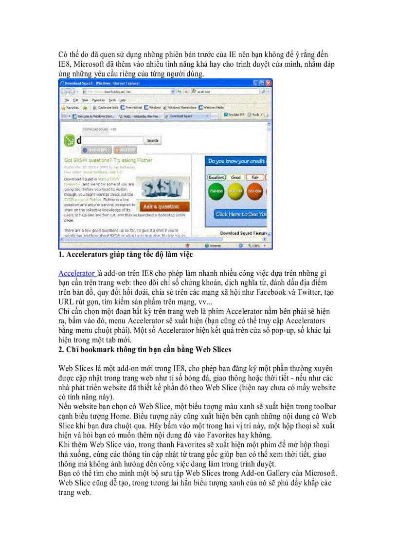 5 cách khai thác IE8 có thể bạn chưa biết