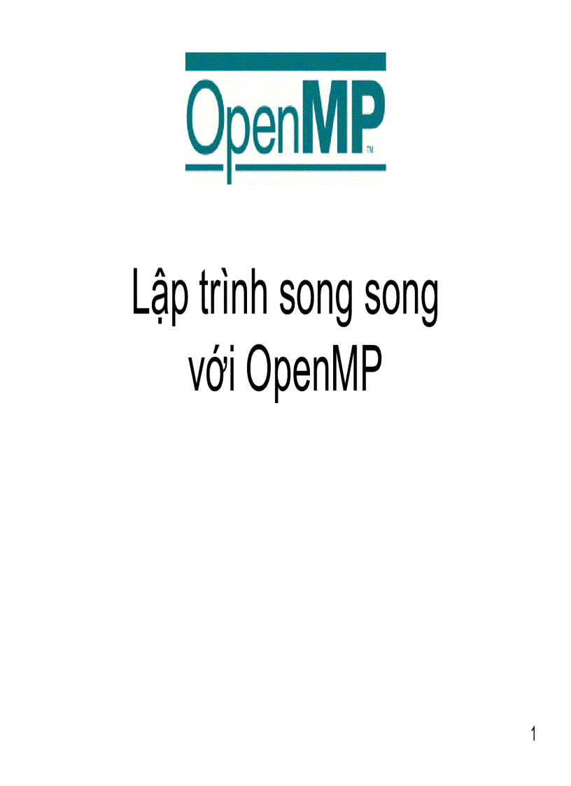 Lập trình song song với OpenMP