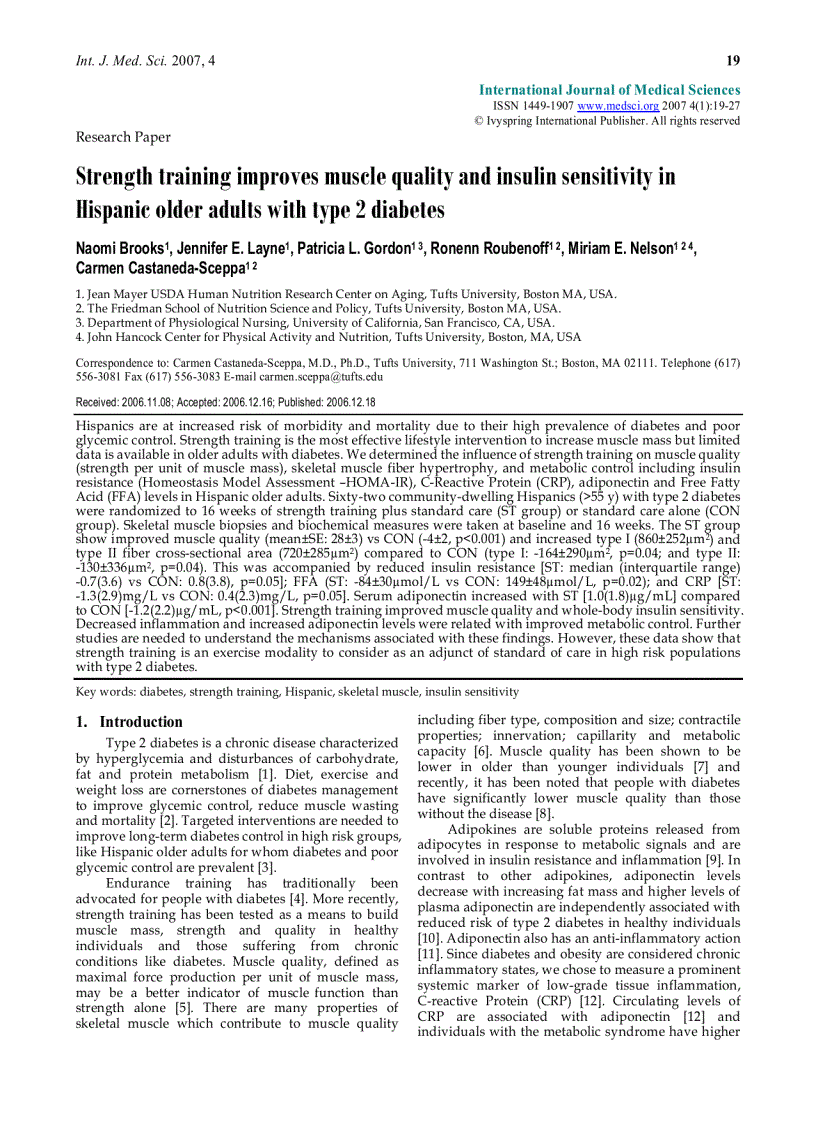 Báo cáo y học Strength training improves muscle quality and insulin sensitivity in Hispanic older