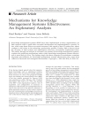 Mechanisms for Knowledge Management Systems Effectiveness An Exploratory Analysis