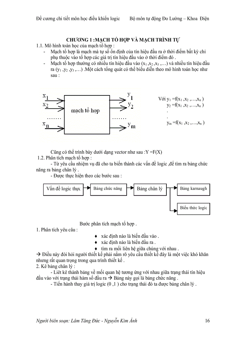 Chương 1 mạch tổ hợp và mạch trình tự