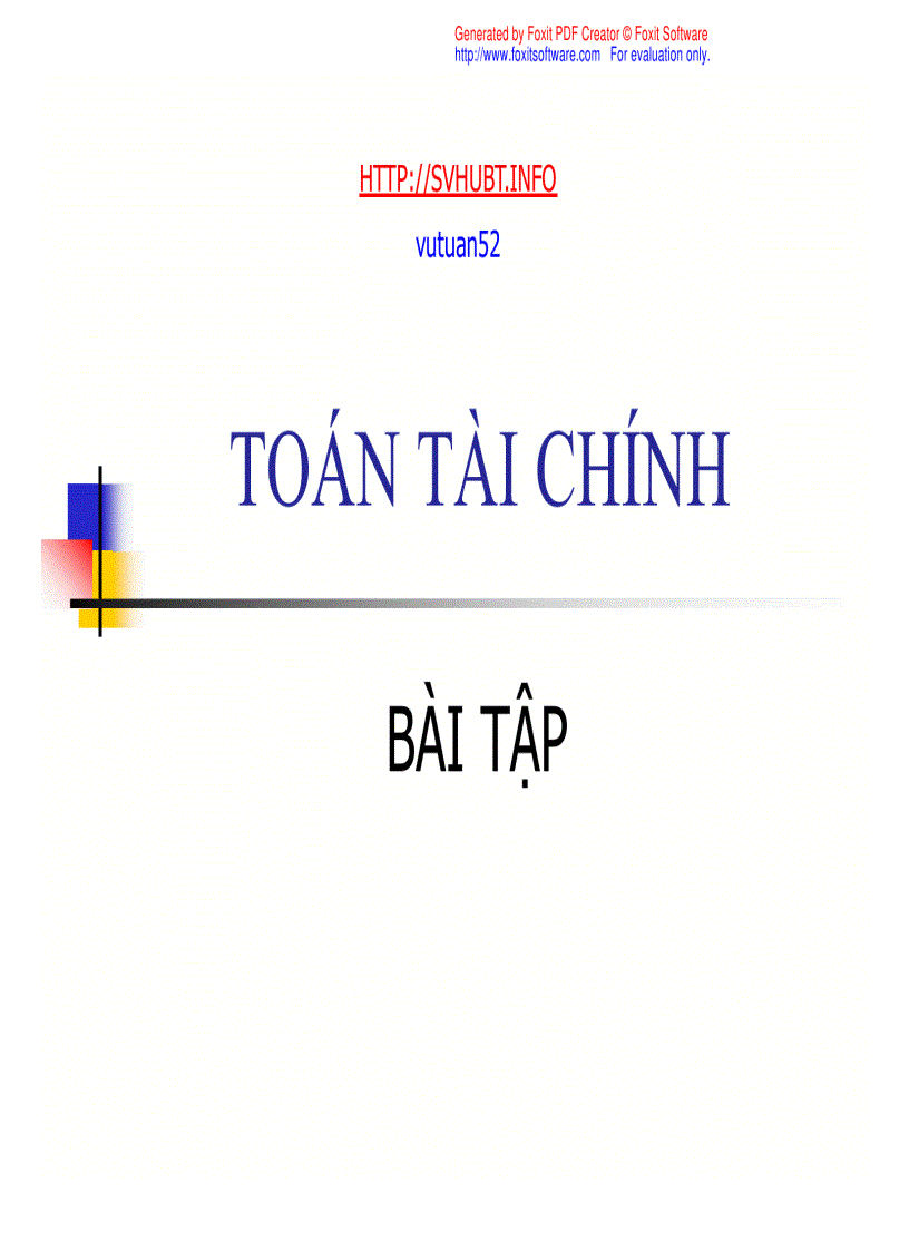 Bài tập Toán tài chính