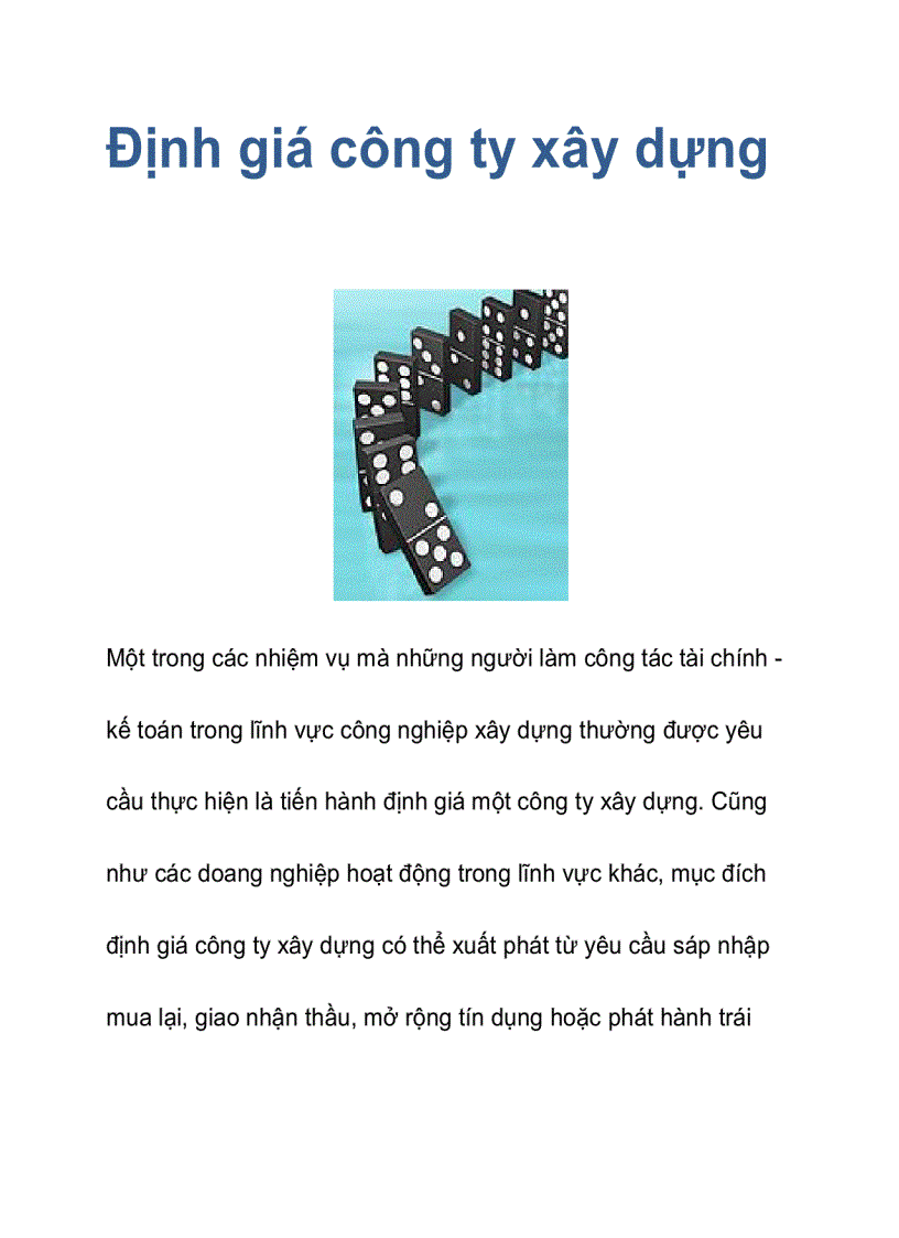 Định giá công ty xây dựng 2