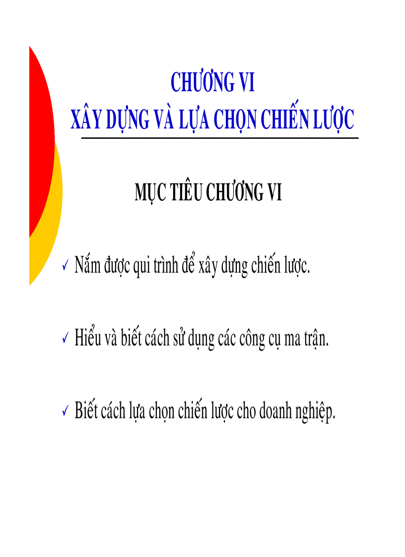 Xây dựng và lựa chọn chiến lược