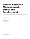 Human resource management Ethics and employment