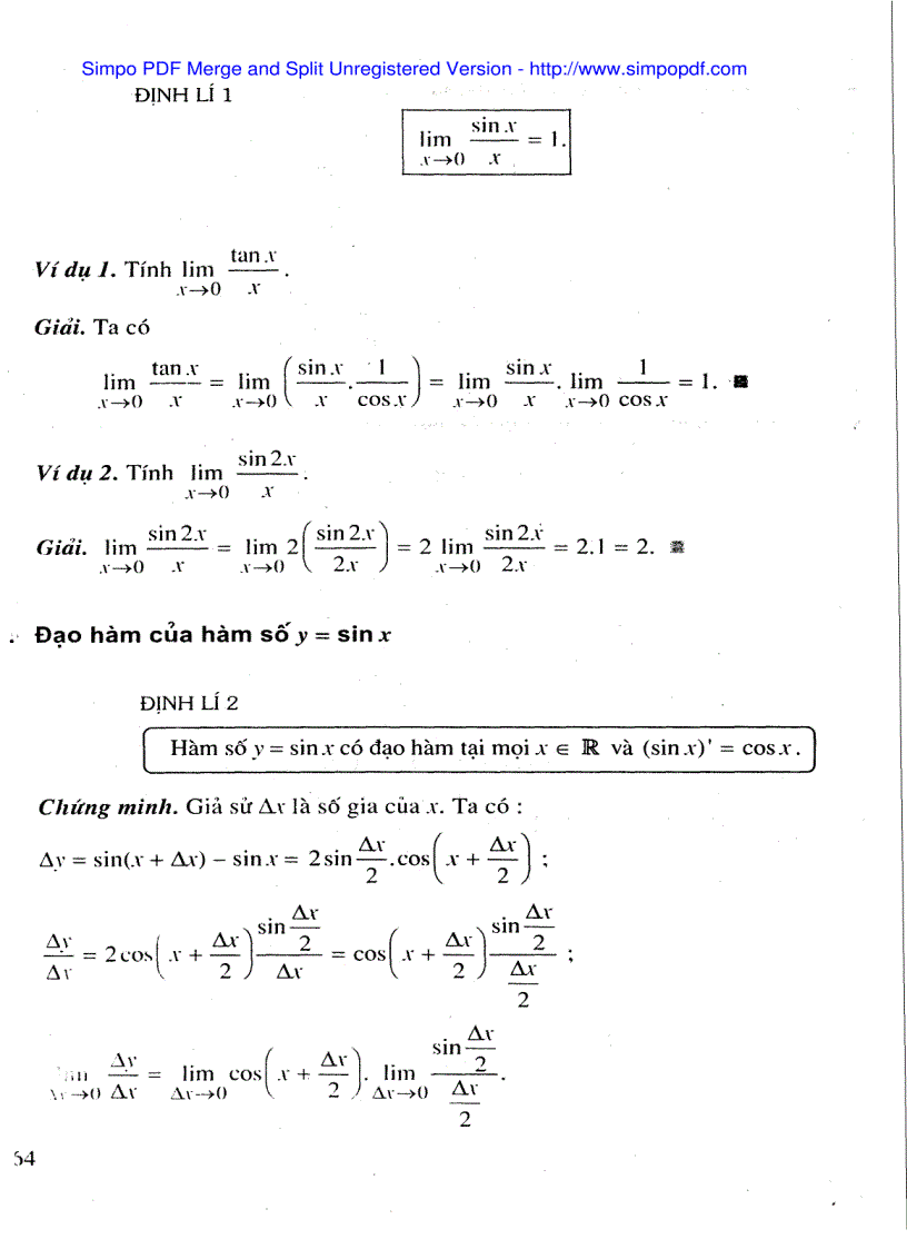 Giải tích cơ bản phần ii