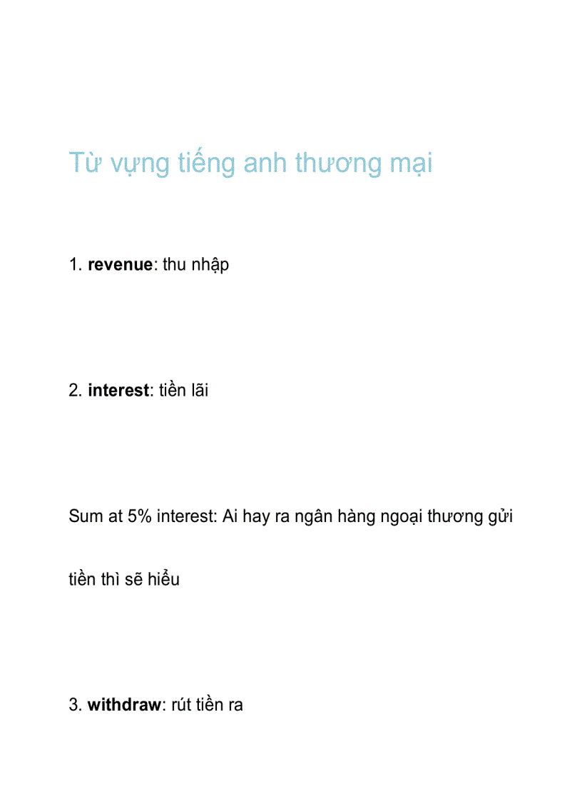 Từ vựng tiếng anh thương mại