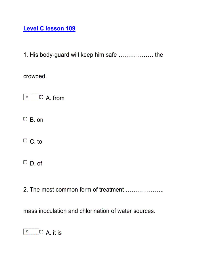 Level C lesson 109