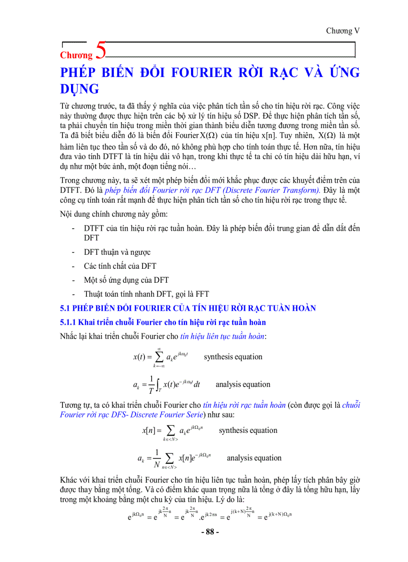 Phép biến đổi fourier rời rạc và ứng dụng