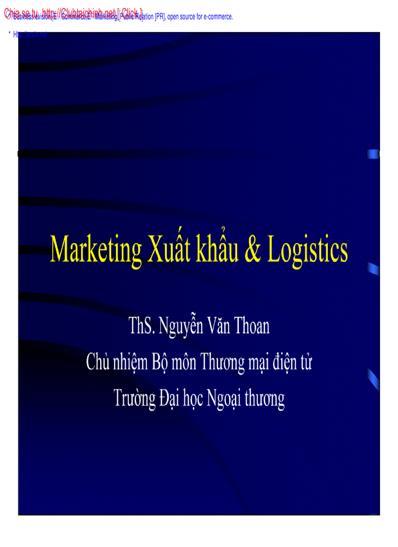 Marketing xuất khẩu và logistics