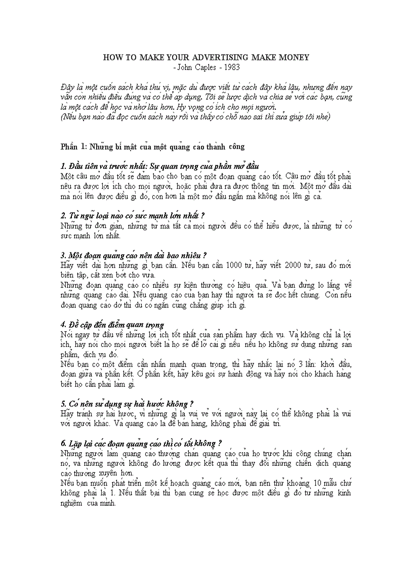 How to make your advertising make money