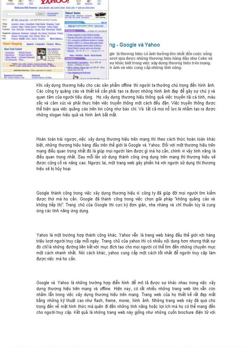 Xây dựng thương hiệu trên mạng Google và Yahoo