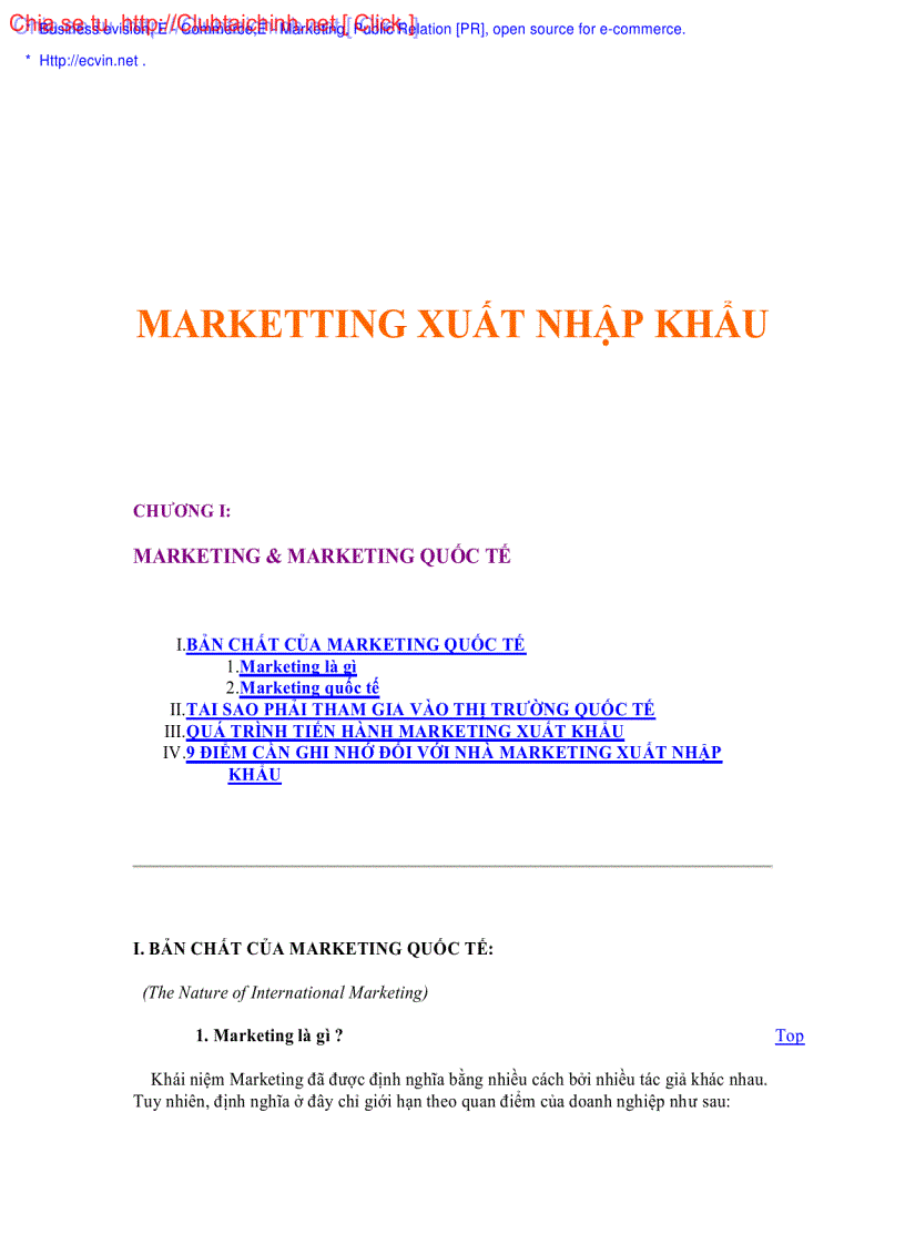 Marketing xuất nhập khẩu ebook