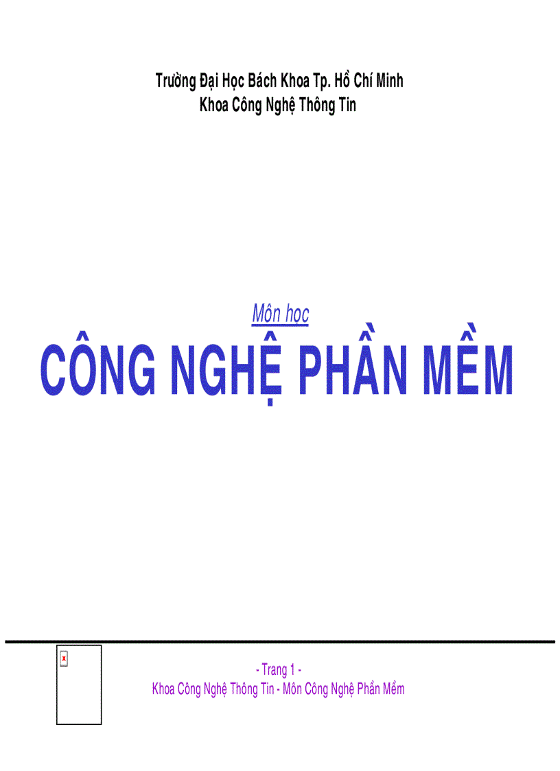 Bài giảng Công Nghệ Phần Mềm