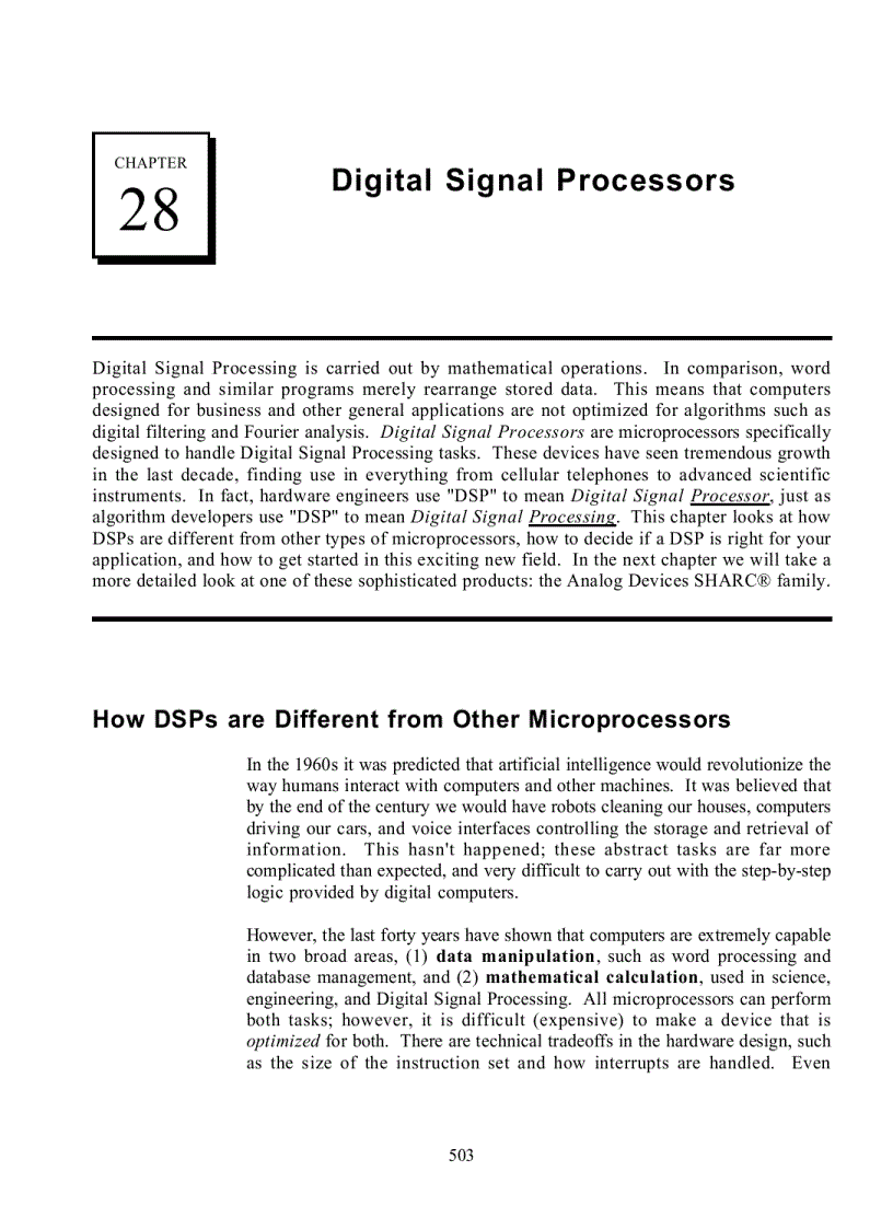 Digital Signal Processors