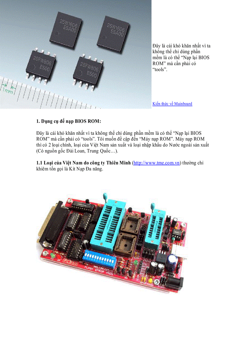 Mainboard Cách nạp lại BIOS ROM 1