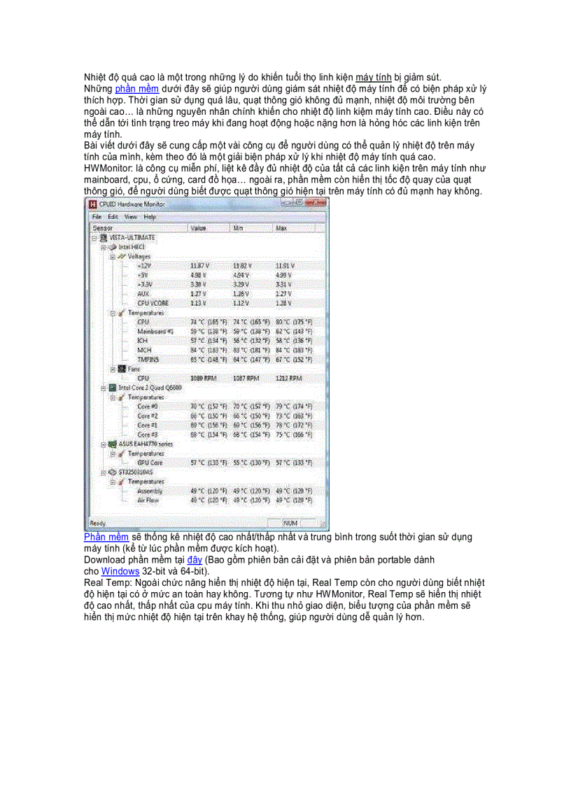 Quản lý nhiệt độ trên máy tính để kéo dài tuổi thọ linh kiện