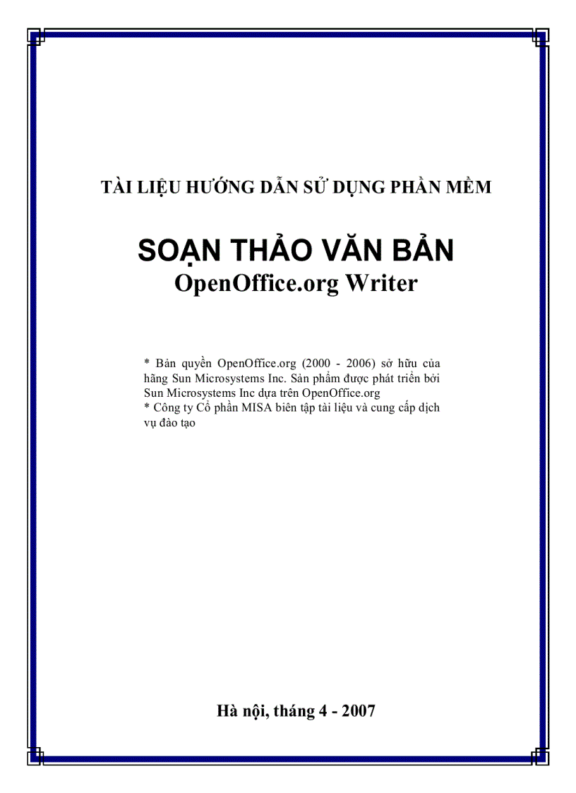 Hướng dẫn sử dụng OpenOffice org Writer