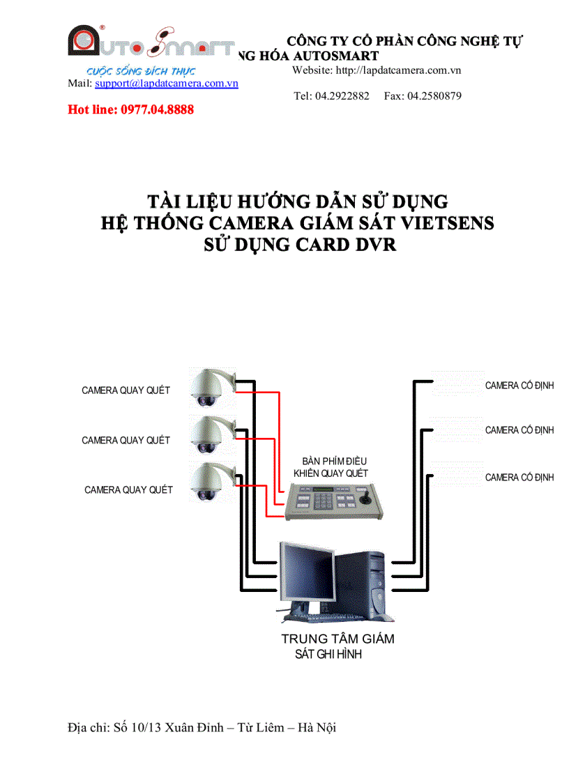 Tài liệu hướng dẫn sử dụng hệ thống camera giám sát vietsens sử dụng card dvr