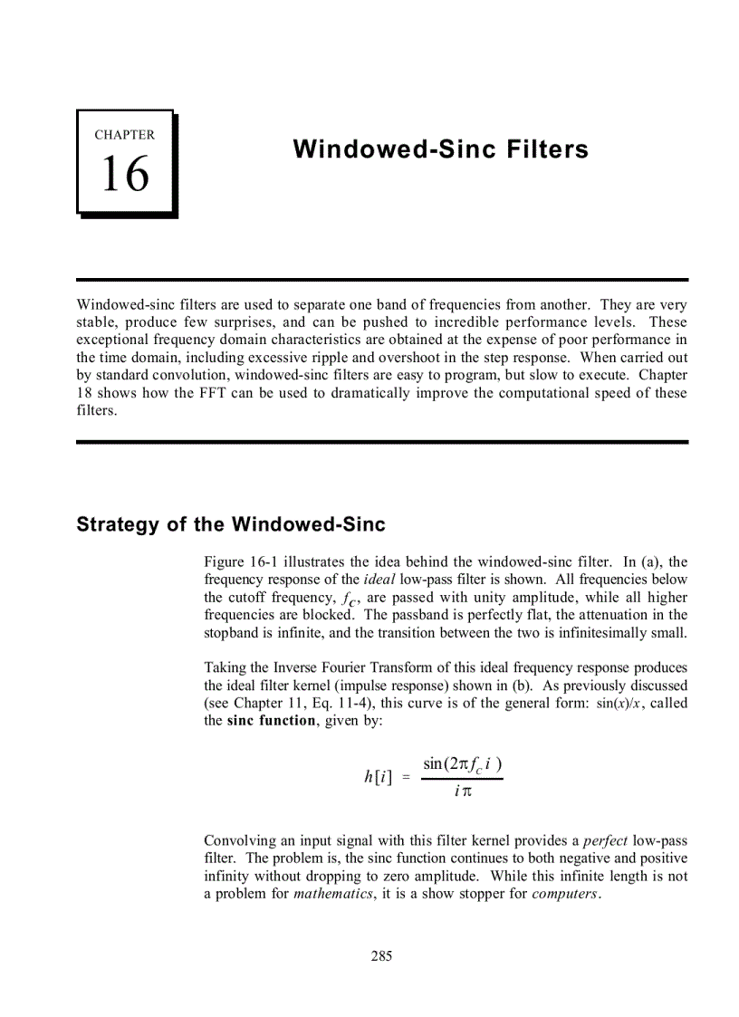 Windowed Sinc Filters