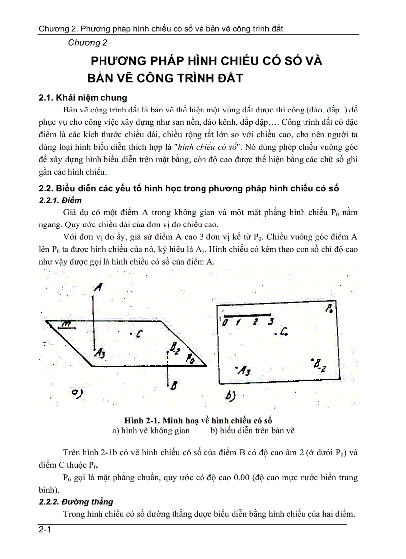 Phương pháp hình chiếu có số và bản vẽ công trình đất