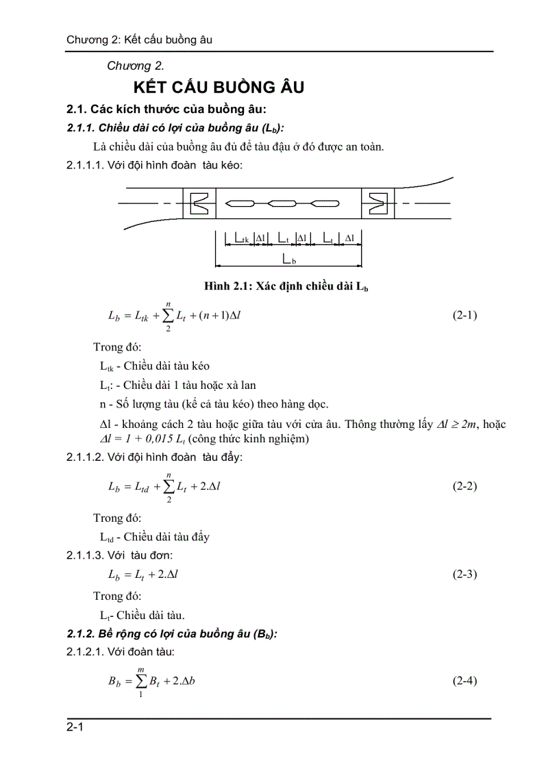 Kết cấu buồng âu