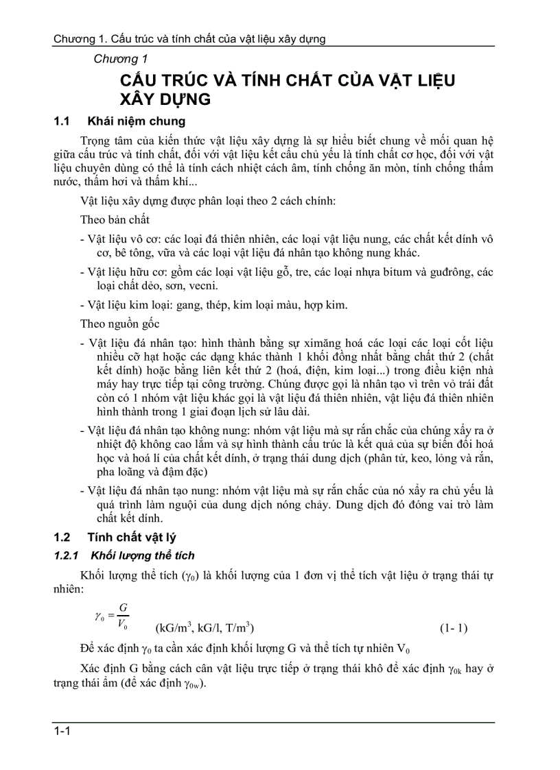 Cấu trúc và tính chất của vật liệu xây dựng